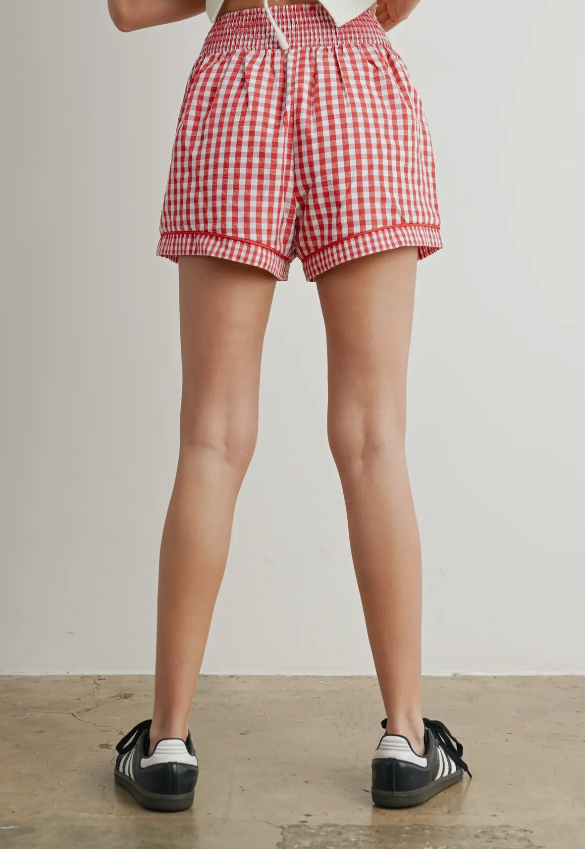 Red Gingham Summer Shorts - Women