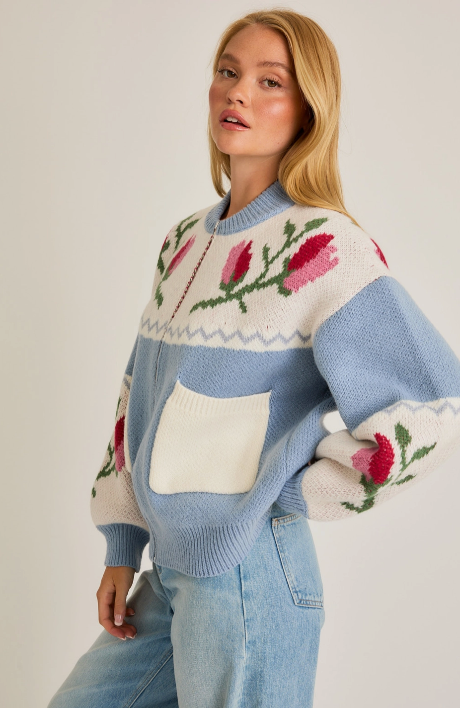 flowers light soft cardigan