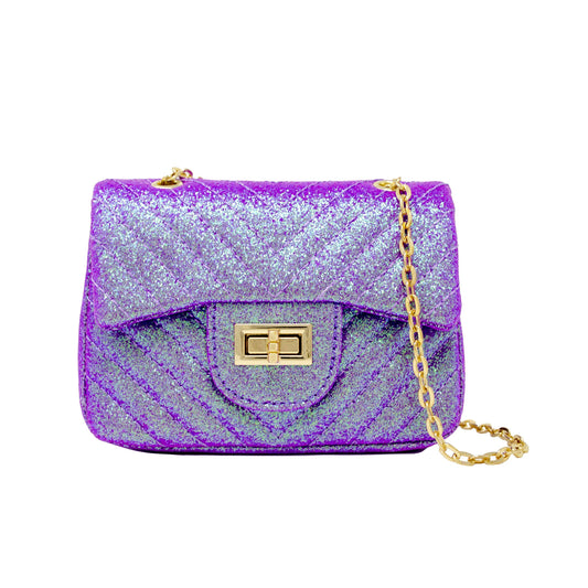 Velvet handbag kids, teens, darling, designer dupe, sparkle purple