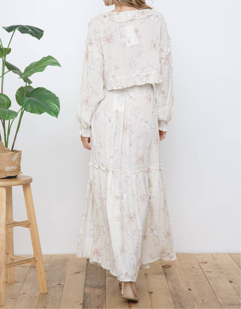 Coastal Grandmother - Floral Ruffle Smocked Set
