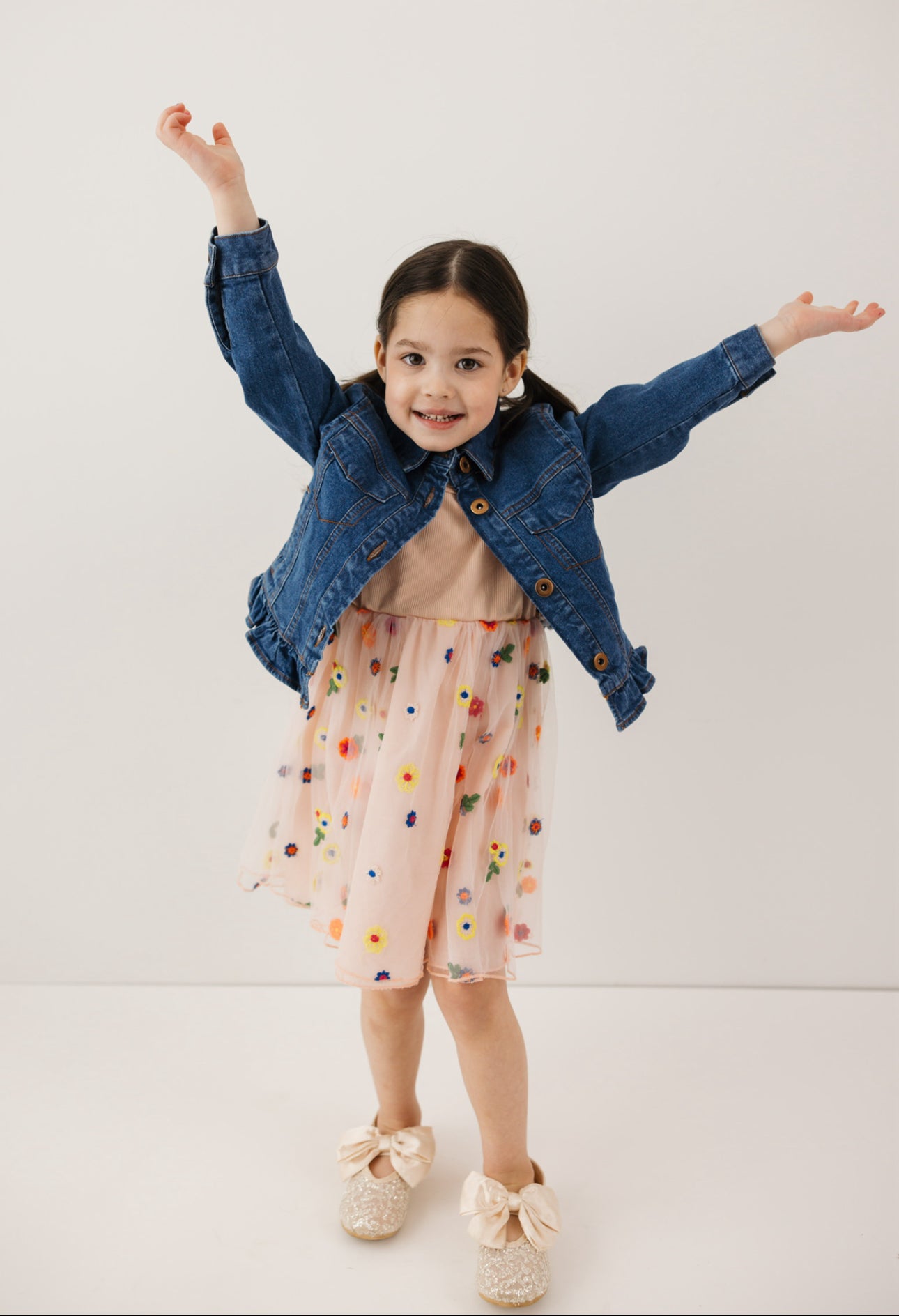 Ruffle Denim Jacket - Girls