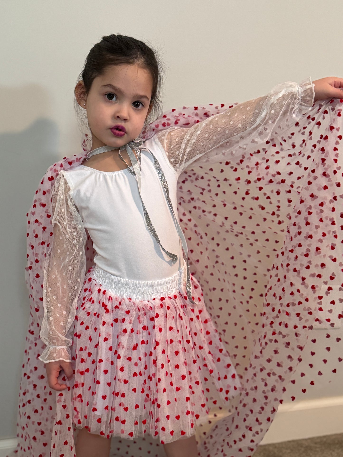 Red Heart Heart Cape, Darling Dress Up Gift For Kids