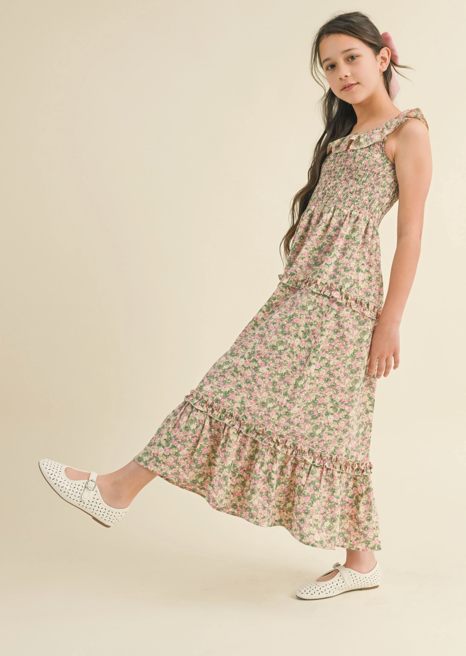 Floral Country Club Casual Dress - Girls