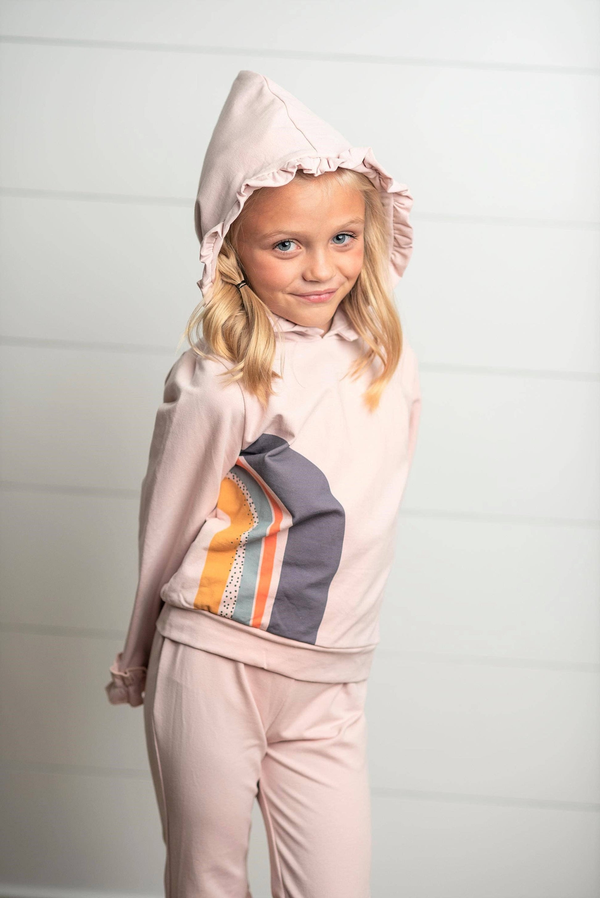 sweatshirt and pants set pink kids