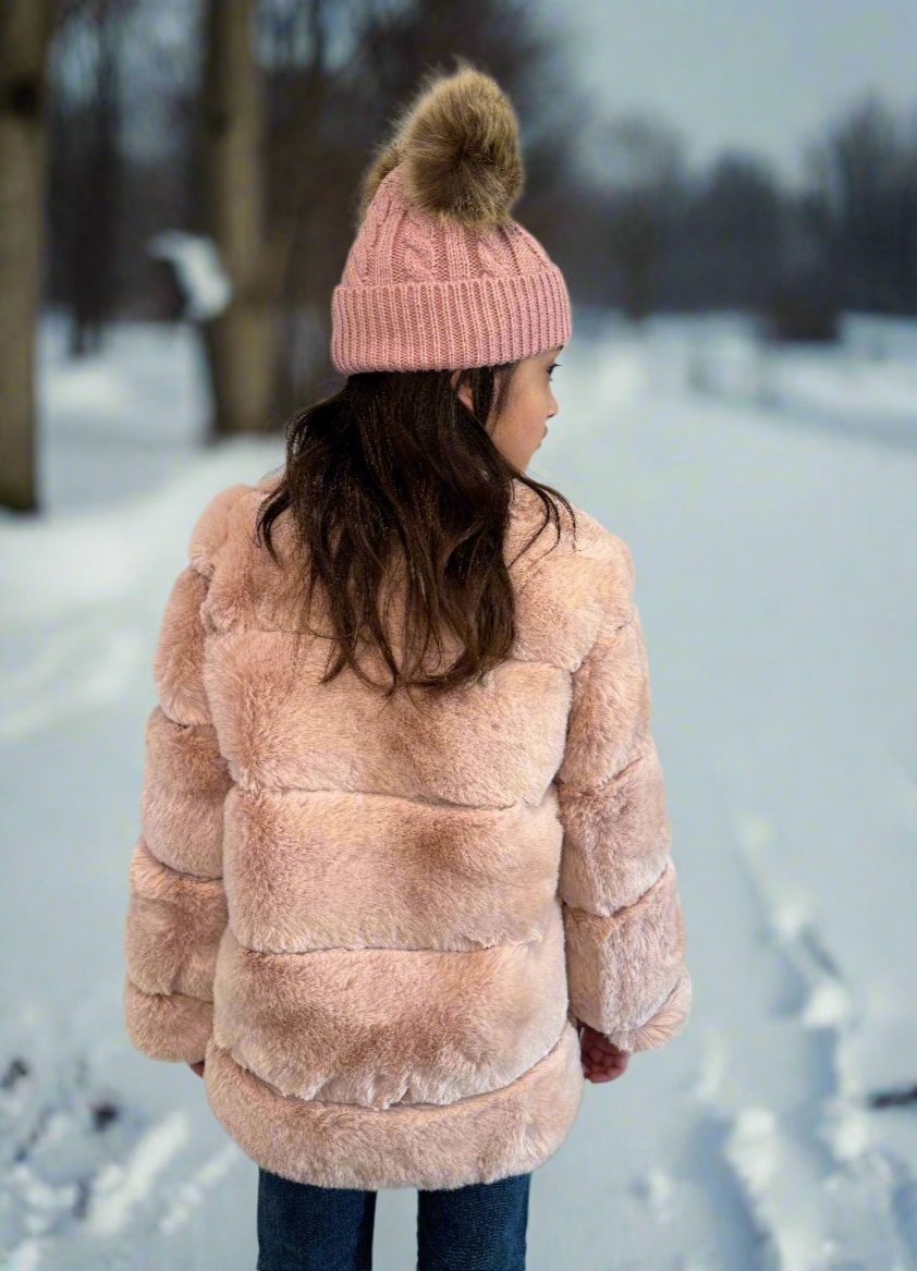 girls winter hat pink and jacket soft coastal granddaughter old money east coast