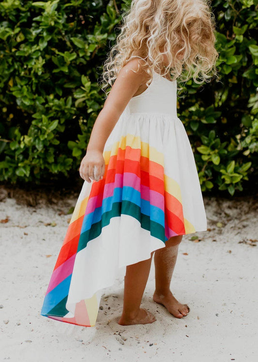 Vivid Rainbow Halter Dress - Kids