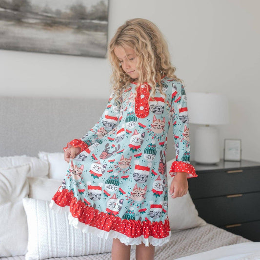 Christmas Cats Lounge Gown