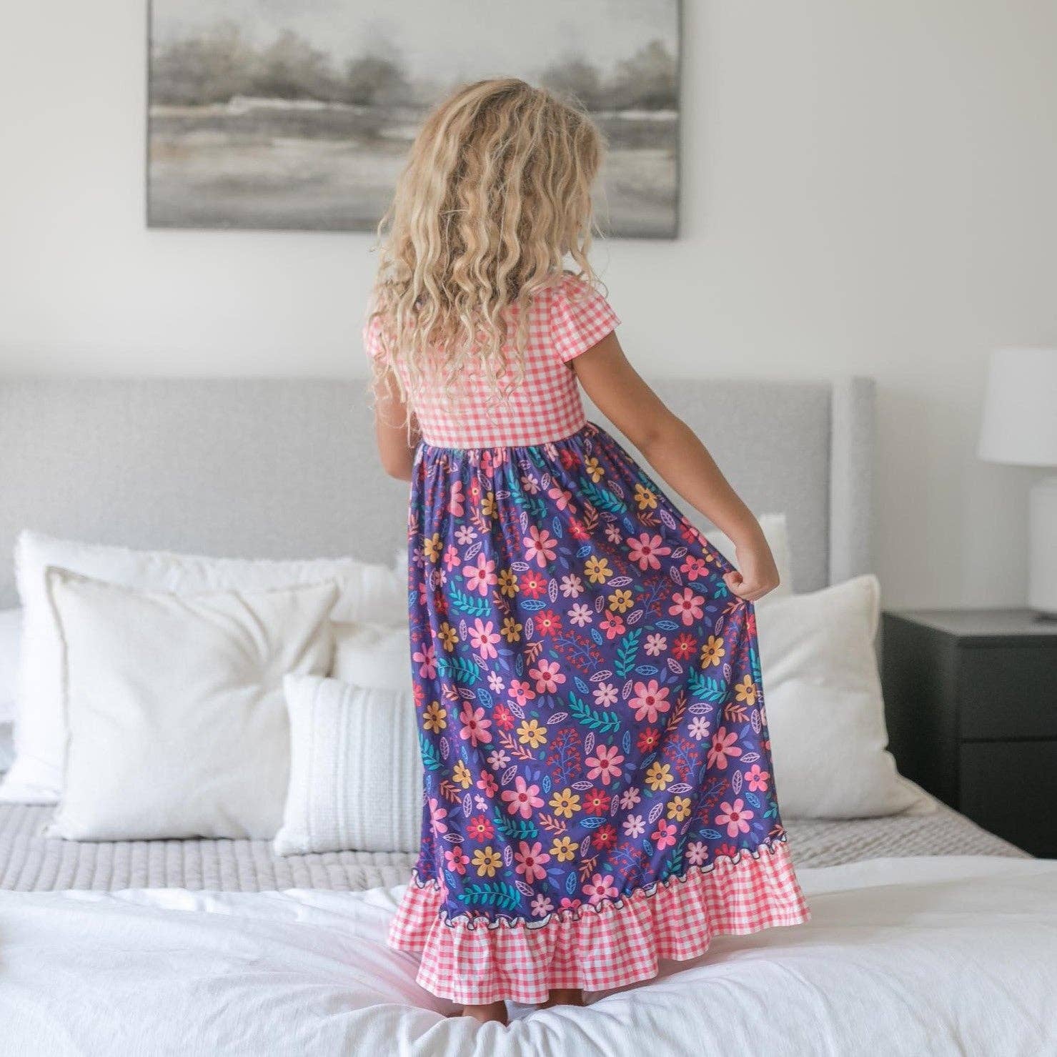 soft floor length dress grandma core