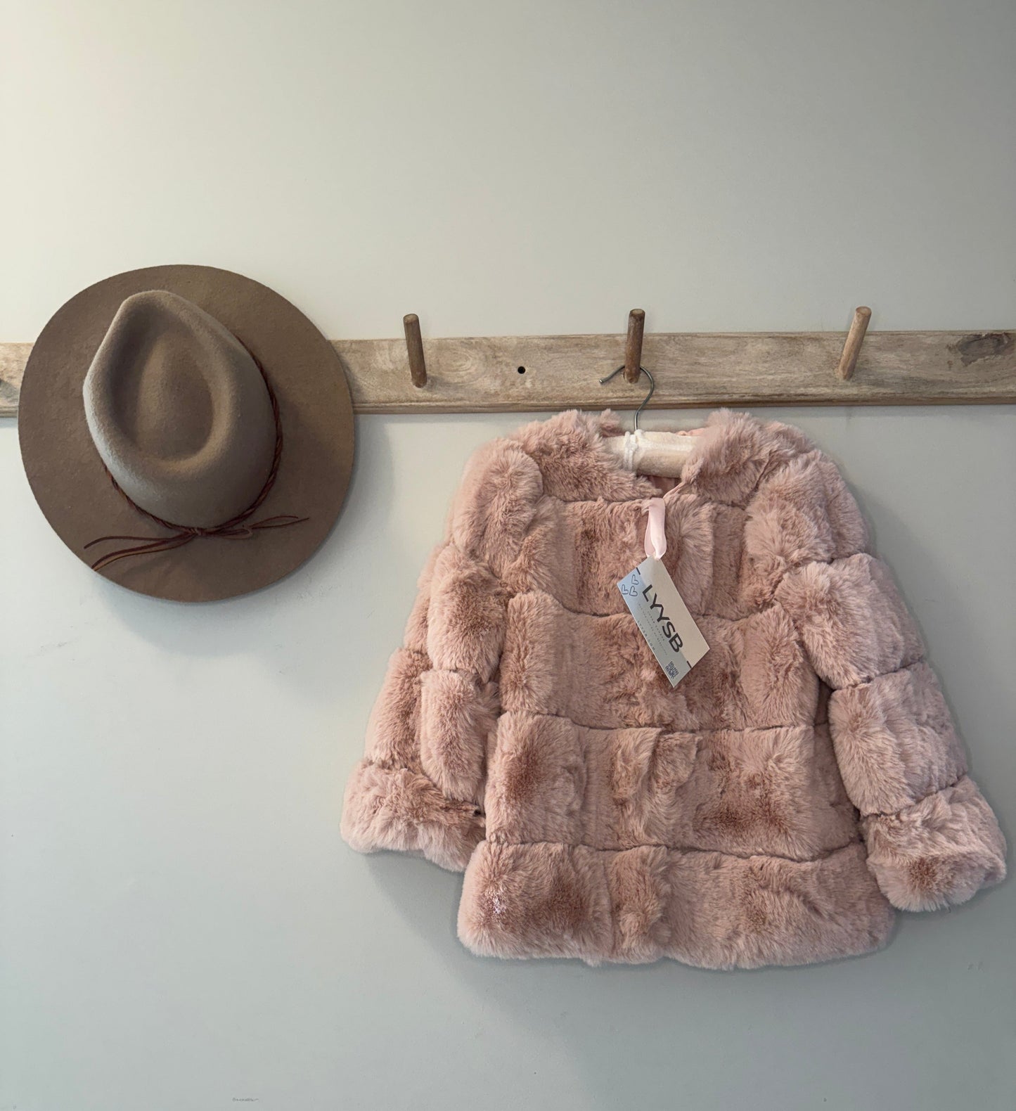 girls pink fur coat soft chic country club winter