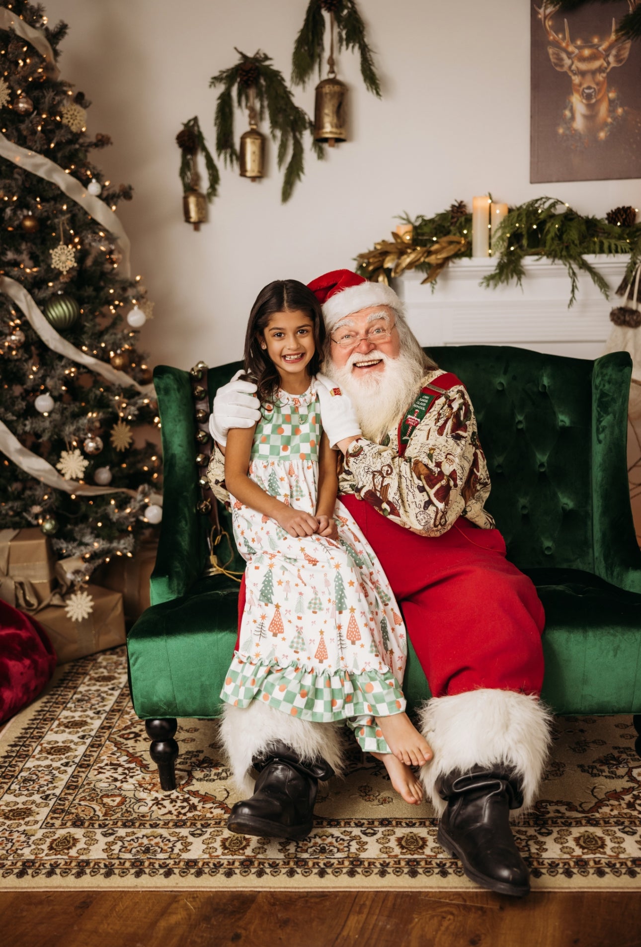 christmas tree pajamas pastel soft long lounge gown