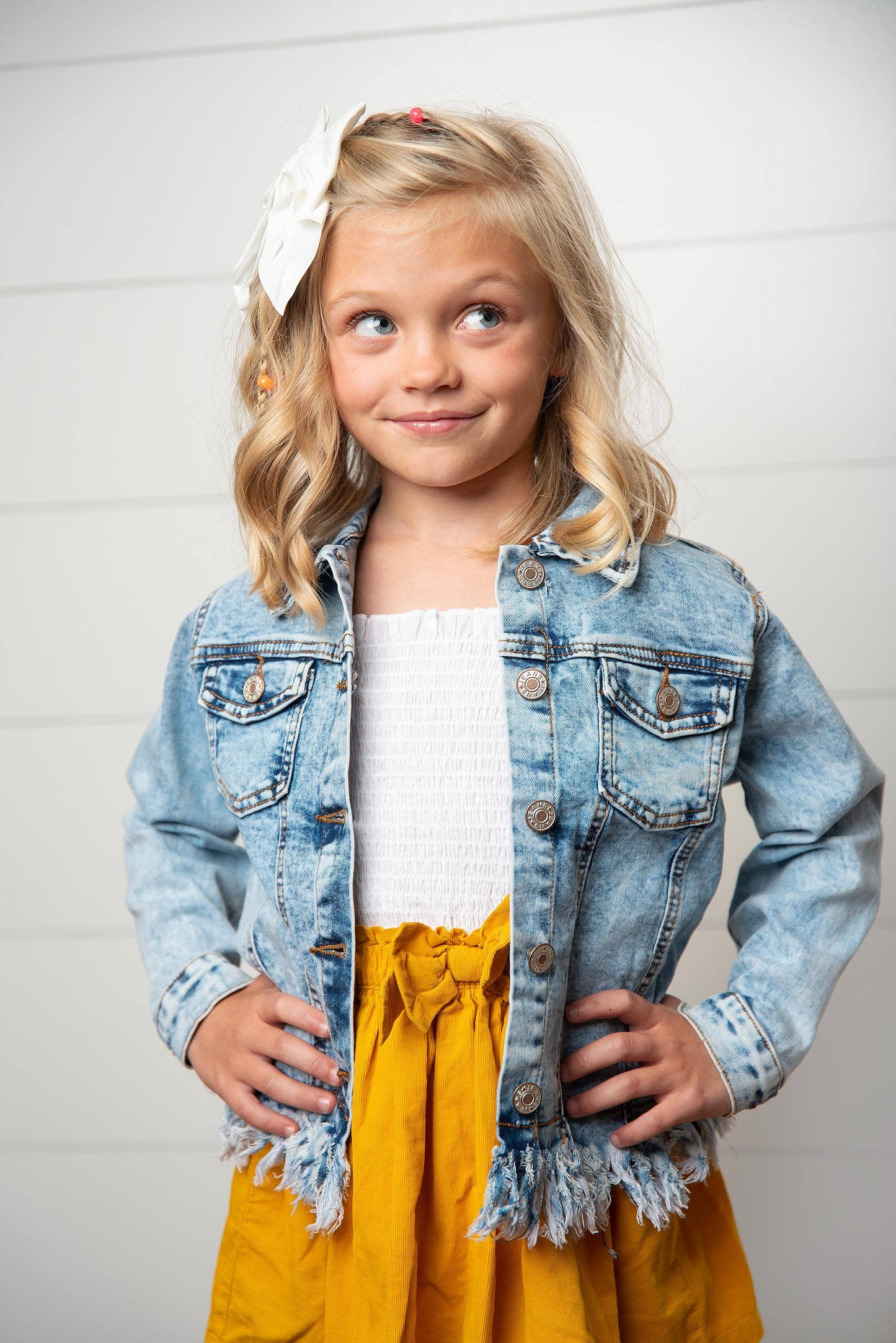 light denim coat for girls summer classic 