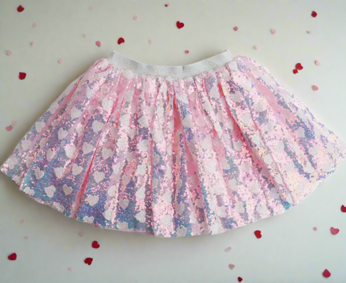 light pink hearts tutu skirt for dress up toddlers baby youth