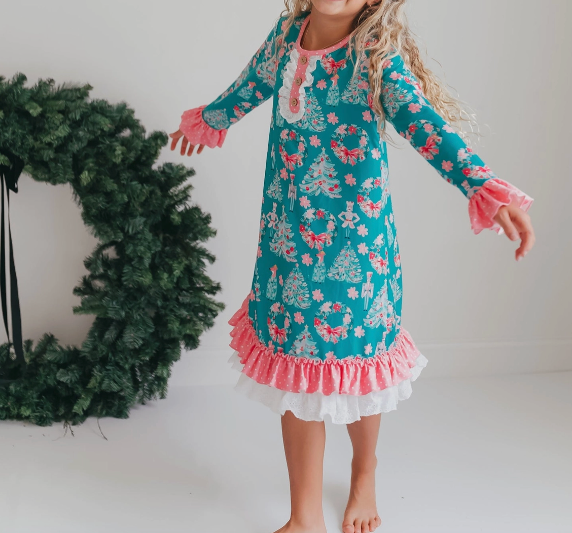 red green white soft colors pjs