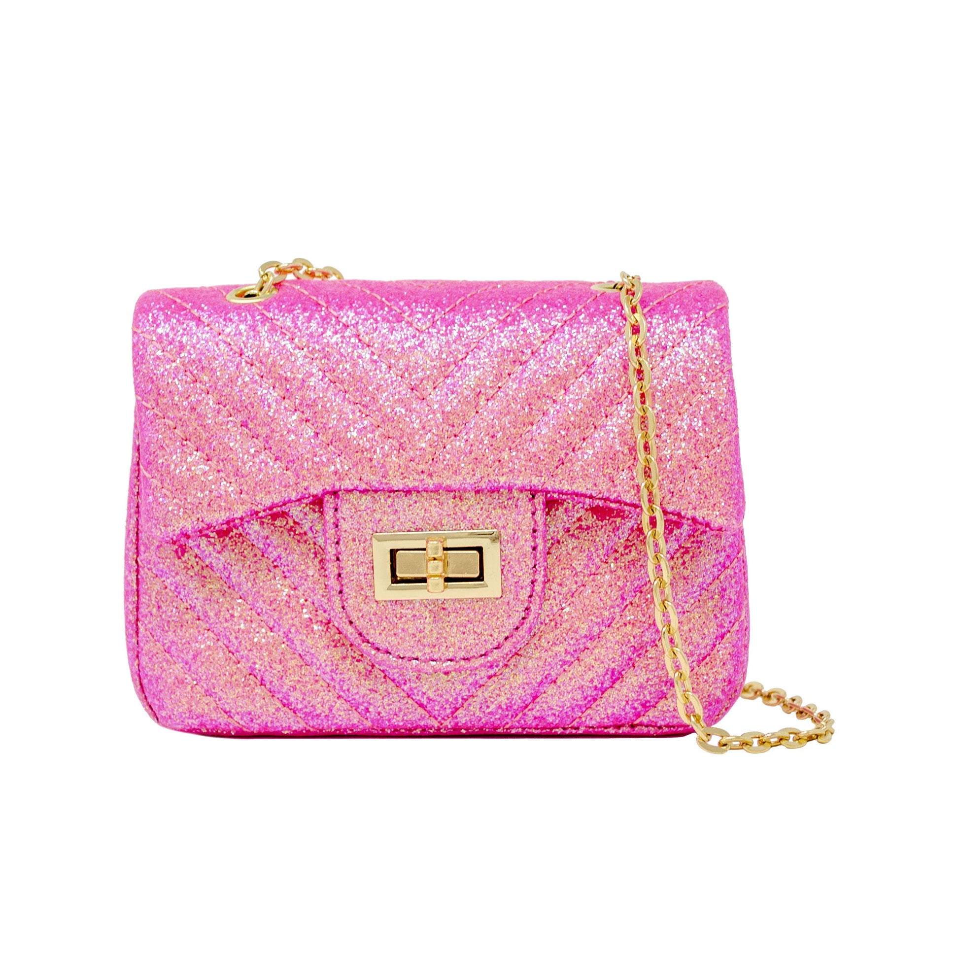 gold chain handbag kids, teens, darling, designer dupe, sparkle pink, Barbie 