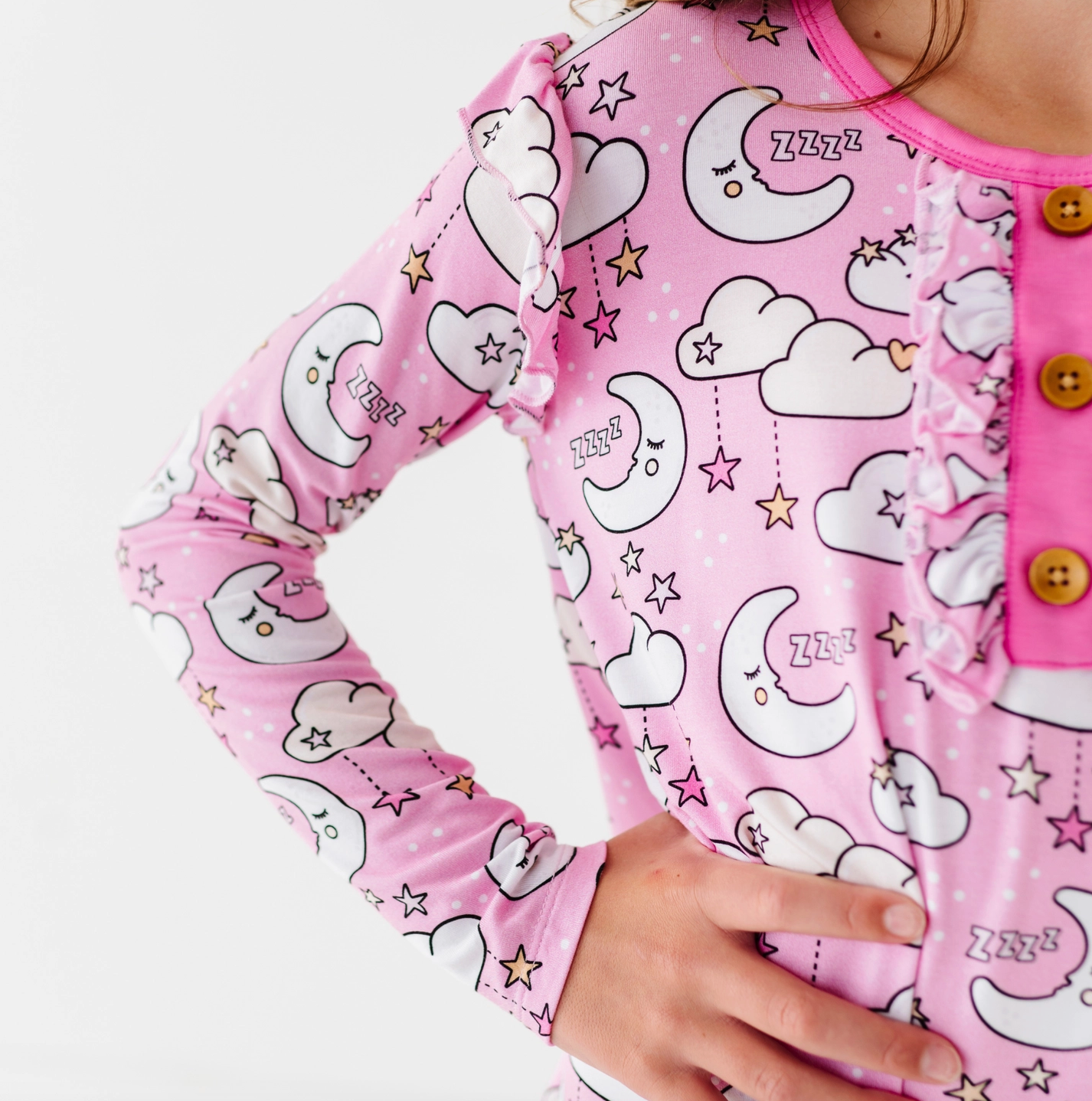 button details kids lounging outfit