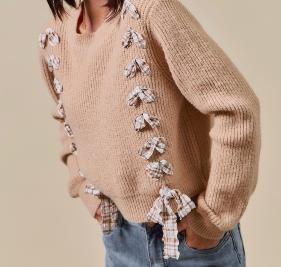 knit lace details chic country top
