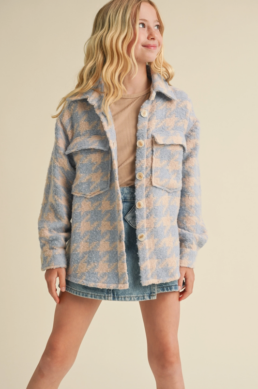 blush breeze blue rose shacket east coast chic