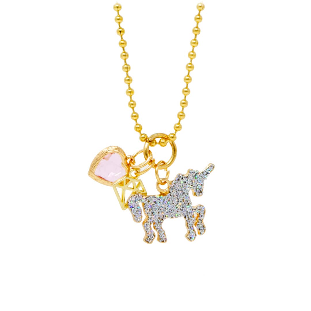 18k gold plated unicorn charm necklace gift for kids